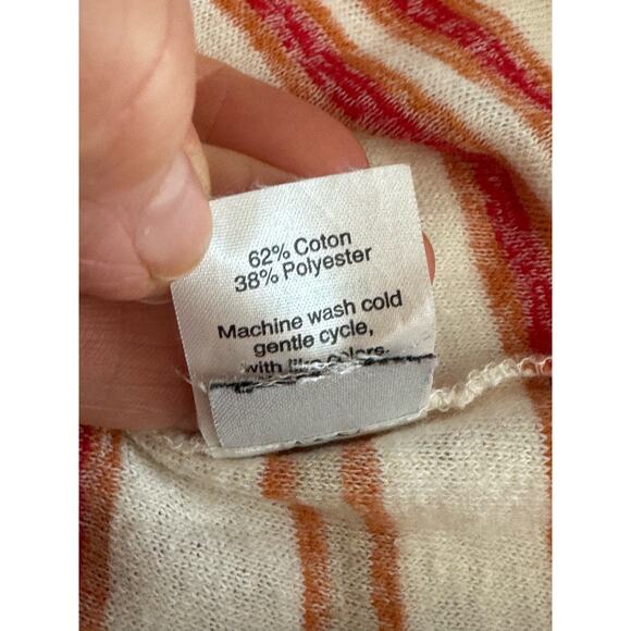 Madewell Red Ivory Striped Knit Tee Size S - Picture 6 of 6